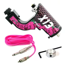 Máquina X13 Pop Pink Rotativa De Tatuagem C Trava E Cabo Rca