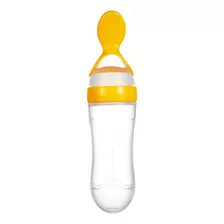 Mamadeira Colher Dosadora Bebe Silicone - Introdução Papinha Cor Laranja