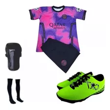 Kit Conjunto Uniforme Times De Futebol Meiao Chuteira Canele