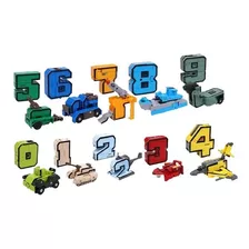 Brinquedo Transformer Educativo Número Veículos Robô Kit 10
