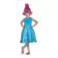 Traje Licenciado Para Meninas Trolls Poppy Deluxe Com Peruca