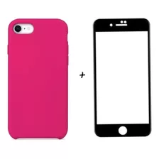 Capa Capinha Case Silicone + Película 3d Para iPhone 7 8 Se