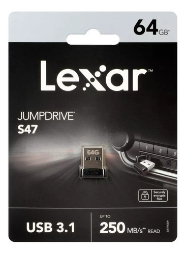 Pendrive Lexar Jumpdrive S47 64gb 3.1 Nano 250mb/s