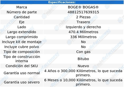 Kit 2 Amortiguadores Tra Boge 407 Fwd V6 2.9l 06 Al 08 Foto 2