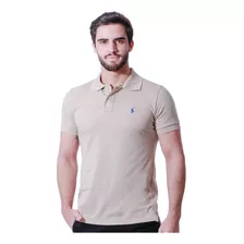 Camisa Polo Camiseta Bege Ralph Lauren Premium Social