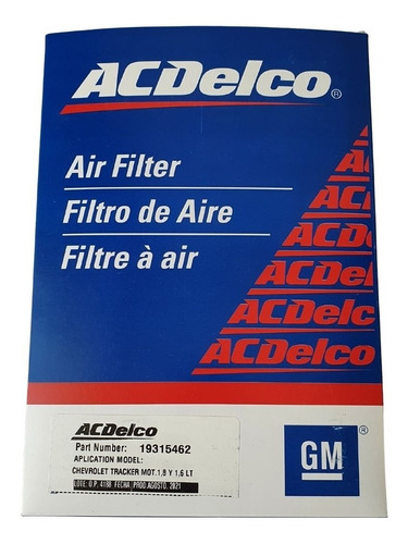 Filtro De Aire Acdelco Chevrolet Tracker Motores 1.6 Y 1.8 Foto 2