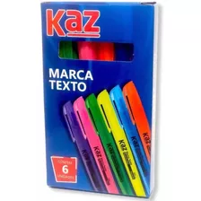 Pincel Marca Texto 6 Cores Kaz