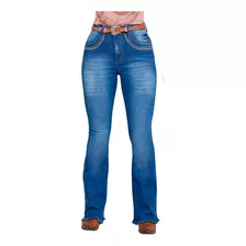 Calça Jeans Feminina Minuty Flare Bordada 221224 Classic