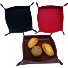 Panera/frutera Cuerina Pack X2 Negro/ Rojo/marron 24x24x6cm 