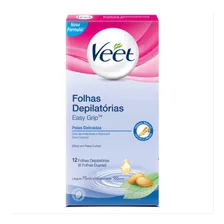 Folhas Depilatórias Veet Cera Fria Peles Delicadas Com 12