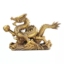 Escultura De Estatua De Dragón Chino Feng Shui Que Atrae ,