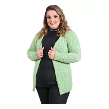 Casaco Vera Trançado Em Tricot Modal Plus Size R:1135