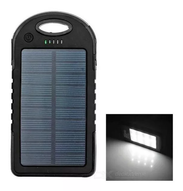 Cargador Solar Power Bank Portatil Usb Impermeable Linterna