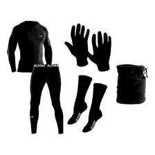 Kit Super Termico Frizado + Guantes + Medias Tubo +cuello C