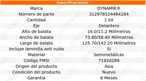 Balatas Semimetalicas Del Chevrolet Corsica V6 3.1l 87/91 Foto 3