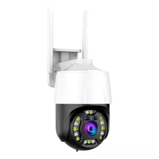 Camara Exterior Seguridad Ip Wifi Robotica Ptz App Camhi 4mp Color Blanco Y Negro