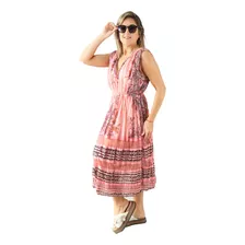 Vestido Casual Playero Importado Algodón Pareo Solero V6472