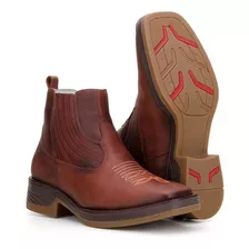 Bota Botina Masculina Country Bico Quadrado Western Conforte