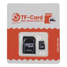 Memoria Micro Sd Goldtech 64gb Clase 10 Con Adaptador Ub