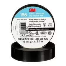 3m Cinta Aisladora Temflex 165 18mm X 18 Metros Pack X10 Color Negro Liso