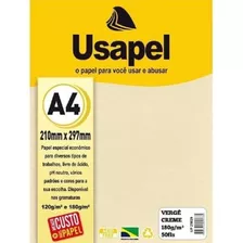 Papel Vergê Creme A4 180g C/50 Fls Usapel P/certificado