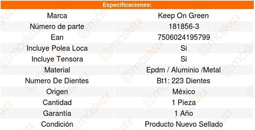 Kit Distribucion Banda Acura Slx V6 3.2l 96_97 Kg 1229303 Foto 5