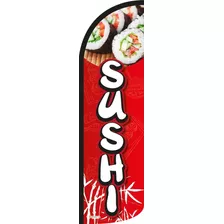 Bandera Publicitaria Sushi Roja (4 X 1 Mts) Solo Funda 