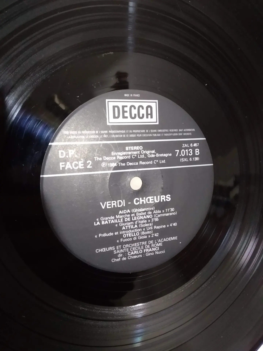 Carlo Franci - Chœur De Verdi - vinilo 1985