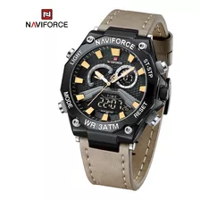 Reloj Para Hombre Marca Naviforce Pulso Cuero Cronometro