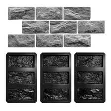 Kit Rockface Pedra Madeira - 9 Pçs De 10,7 X 22,3cm Abs2mm 