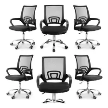 Conjunto Com 6 Cadeiras Diretor Sala De Reunião Madri Tela