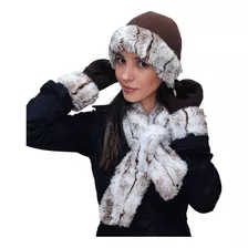 Kit Gorro Cachecol Luva Inverno Feminino Estilo E Charme Top