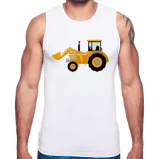 Regata Trator Pá Carregadeira Amarelo Camiseta Masculina