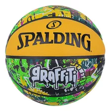 Bola De Basquete Spalding Nba Graffiti Amarela E Verde Tam 7