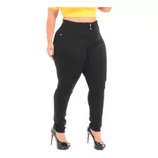 Calca Jeans Feminina Plus Size Cintura Alta Com Lycra Strech