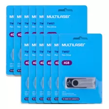 Kit 10 Pendrive Multilaser Twist 4gb Atacado 100% Original