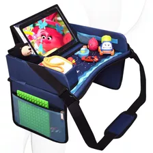 Mesa Bandeja De Viaje Plegable Para Auto Coche Azul