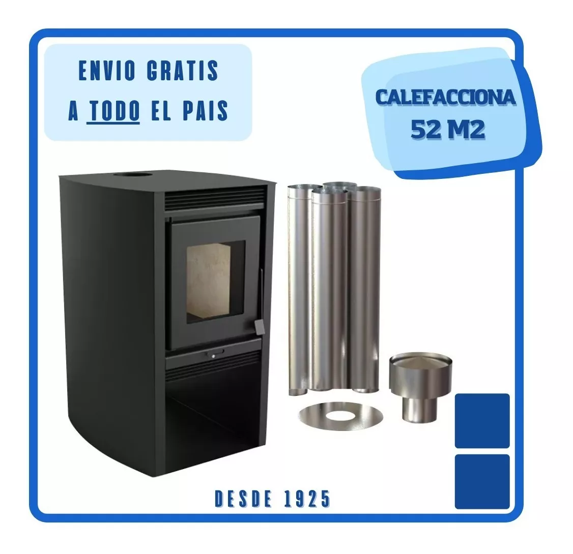 Calefactor A Leña + Kit De Caños De Obsequio 7% Off