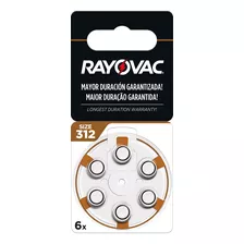 Pilas Audífono 312 Rayovac Extra Blíster X6 Unidades