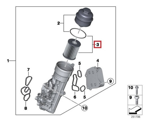 Filtro Aceite Motor Bmw 118i 120i 2013-2018 @ Foto 4