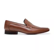 Sapato Social Loafer Em Couro Sapato De Calçar Cor Caramelo