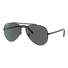 Anteojos De Sol Ray-ban Aviator New Aviator Large Con Marco De Metal Color Polished Black, Lente Grey De Cristal Clásica, Varilla Polished Black De Metal - Rb3625