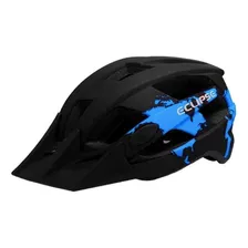 Casco Eclipse Modelo Enduro Negro/celeste Talla L