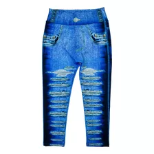 Calça Legging Infantil De Menina Imita Jeans Modinha Diva