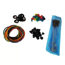 Kit 75 Borracha Batedor Haste, Oring E Escova Limpeza Tattoo