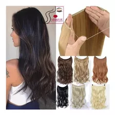 Extensiones Cortina Pelo Vincha Hilo Invisible Castaño.