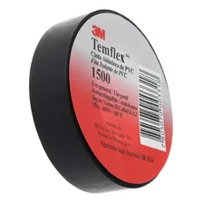 Pack 10 Cintas Aisladora Pvc Temflex 1500 3m 18mm X 5 Mts Color Negro Liso