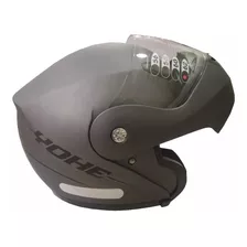 Capacete Yohe Pratik Titanium Cinza Fosco Escamoteavel