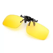 Oculos De Sol Clip On P/ Oculos De Grau Adicional Sobrepor Cor Da Lente Amarelo Visão Noturna Desenho Retangular