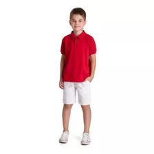 Conjunto Infantil Menino Camiseta Pólo E Bermuda Moletom